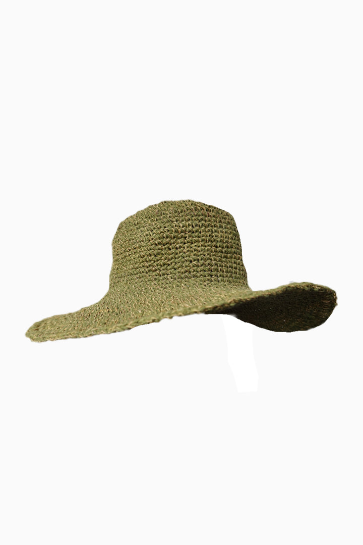Green Crochet Hemp Hat